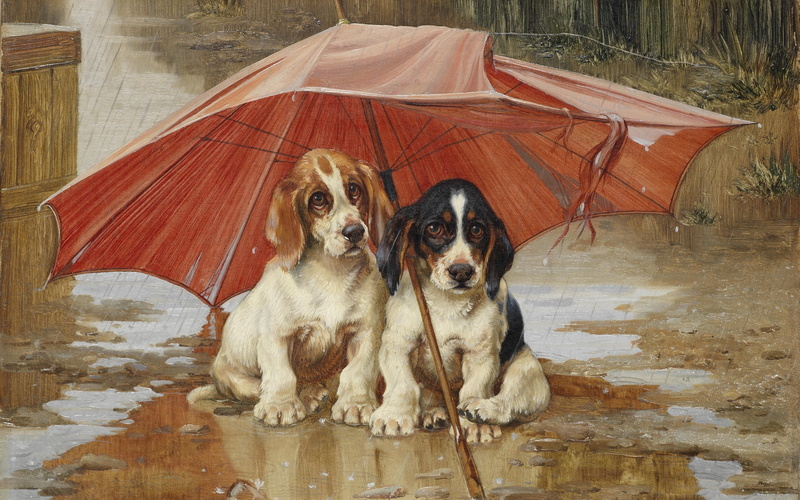 William Henry Hamilton Trood, Wait until the clouds, William Henry Hamilton Work, 1893, Wait til the clouds roll by, oil on canvas, 4K, British painter