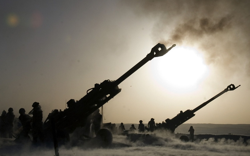 muzzle, soldiers, warriors, smoke, weapons, artillery, cannon, military, 1080P