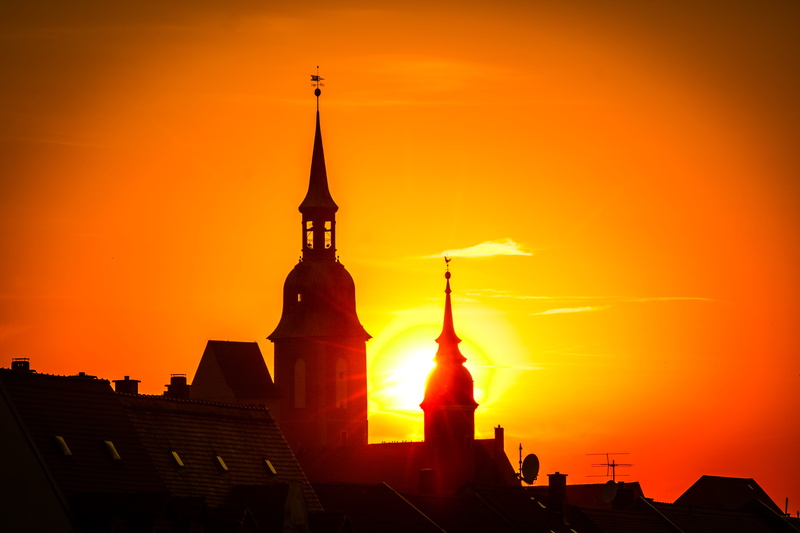 sunset, romantic sky, architecture, church, picturesque, travel destinations, no people, building, skyscraper, spirituality, orange color, religion, romantic