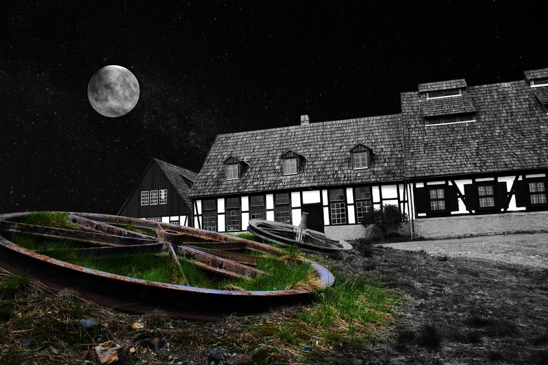 star - space, house, moon, mining, built structure, mineral, scenics - nature, nautical vessel, selective, night, obsolete, silver ore, pit, astronomy