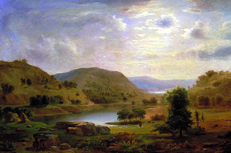 environment, art, 1080P, oil on canvas, clouds, nature, landscape, sky, tranquility, painting, no people, idyllic, non-urban scene, tree, cloud - sky