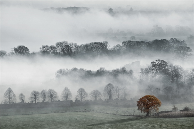 fog, County, autumn, 2K, England, Wiltshire, Valley Of Pewsey
