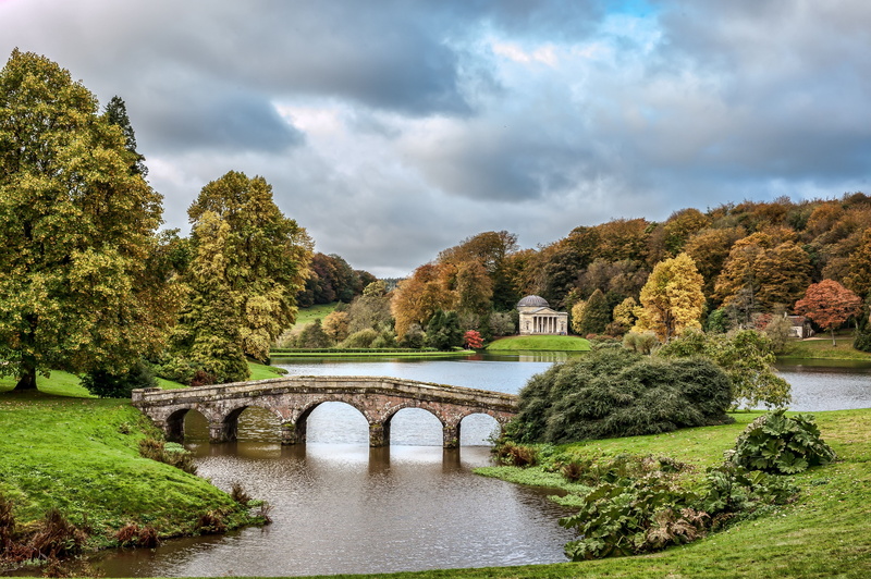 4K, wiltshire, england, stourhead, autumn, landscape, lake