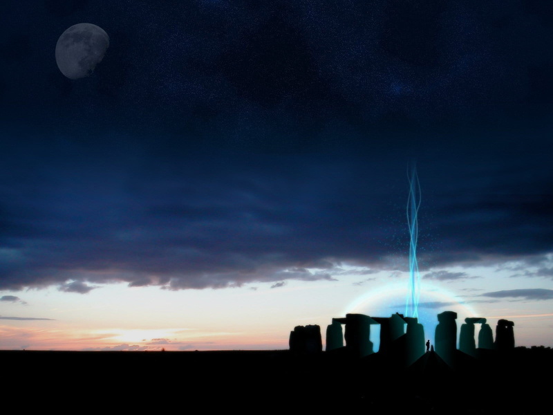 moon, dusk, silhouette, industry, dramatic Sky, sunset, sky, dark, electricity, smoke - Physical Structure, copy Space, Stonehenge, building exterior, beauty in nature