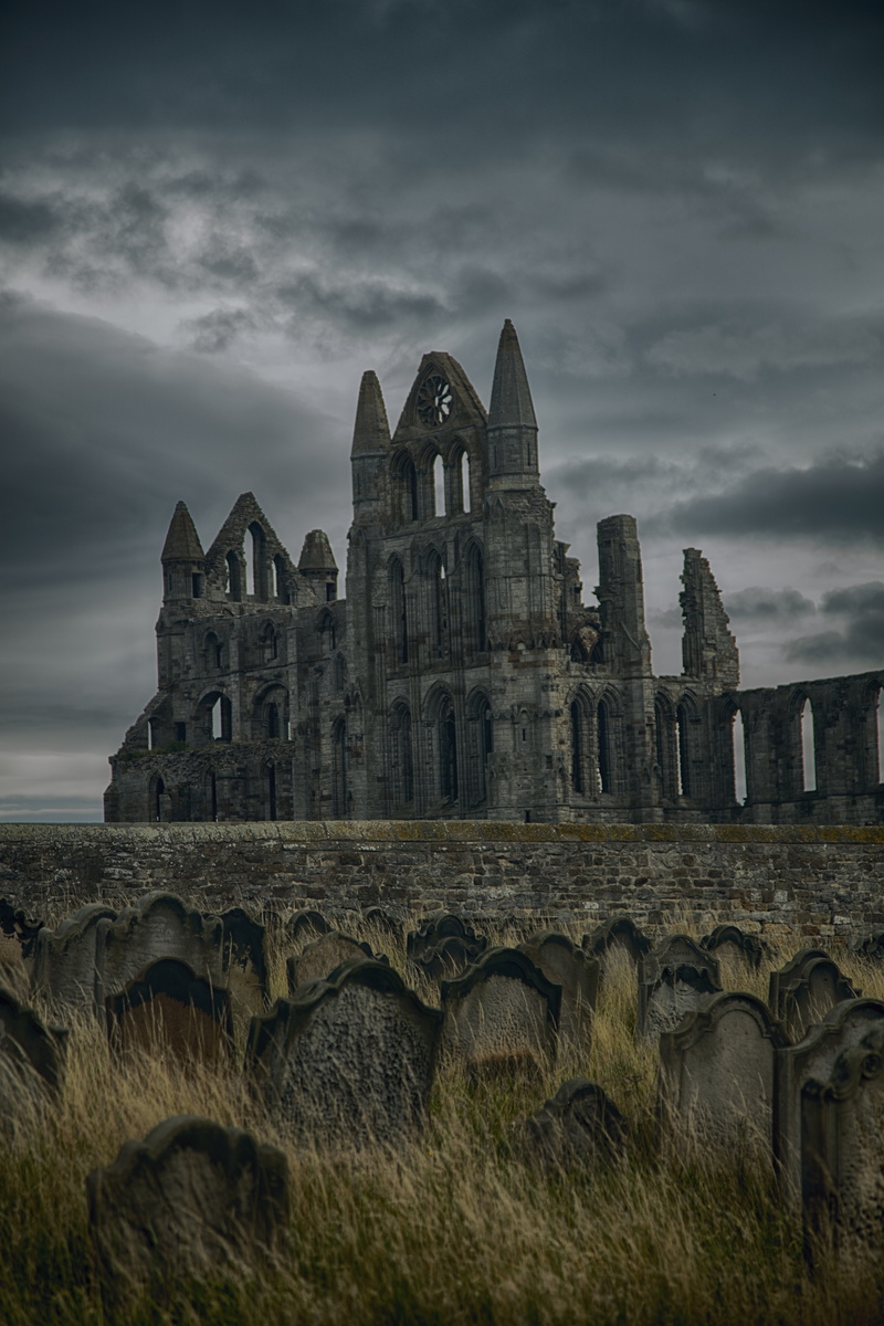 summer, old, britain, landmark, whitby, the past, sky, uk, abbey, outdoors, england, 8K, british, famous, building exterior, ancient, dracula, yorkshire