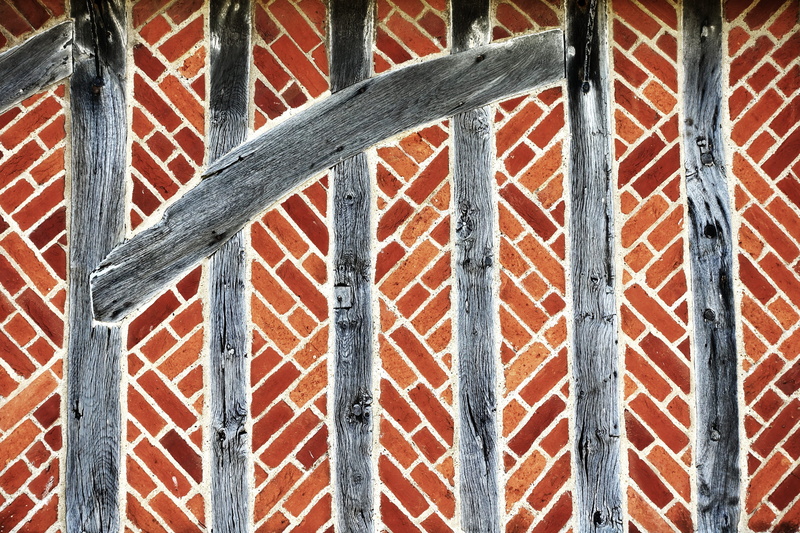 sunlight, backgrounds, ancient, half timbered, boundary, plank, english, antique, diagonal, wall - building feature, vintage, landmark, red, architecture