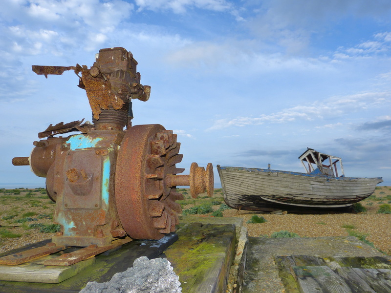 kent, land, wreck, nature, 4K, art and craft, dungeness, decline, creativity, architecture, representation, england, winch, day, abandoned, damaged, motor