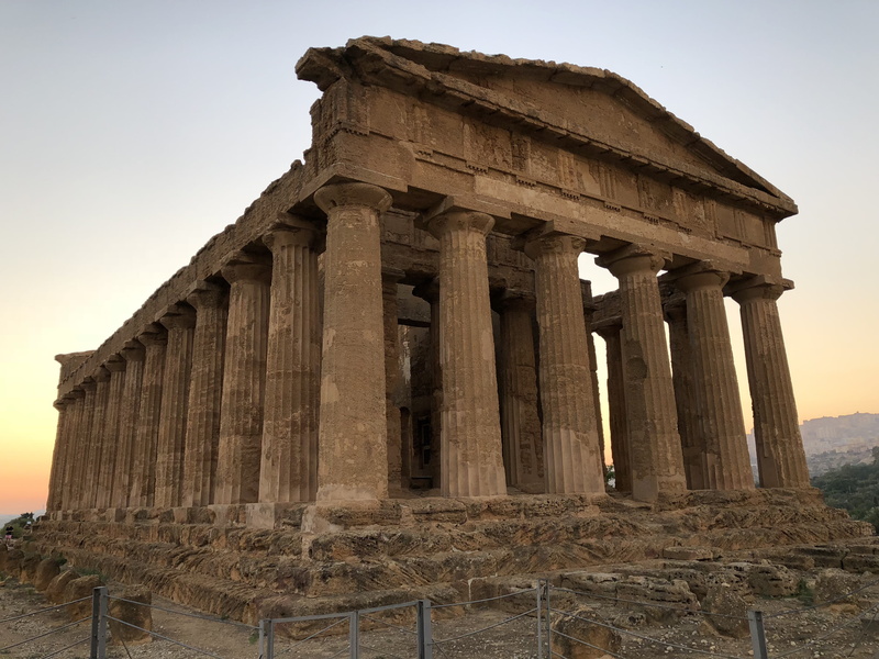 old ruin, day, outdoors, built structure, ancient, low angle view, tourism, travel, agrigento, archaeology, place of worship, architectural column, nature