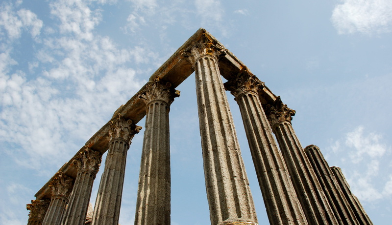 travel Destinations, architecture, the past, colonnade, day, stone Material, heritage, évora, monument, archaeology, Portugal, old Ruin, travel, ruined