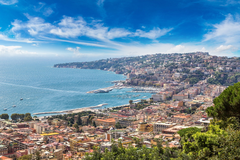 view, Europe, Sorrento, coast, cityscape, Italy, panorama, the city, Naples, 2K, city, travel