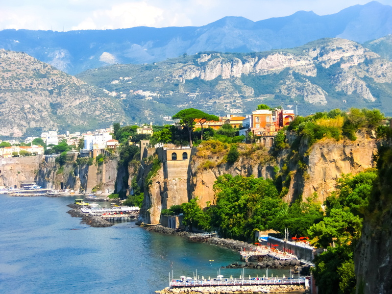mountain, view, Italy, town, the city, day, travel, building exterior, cityscape, city, outdoors, residential district, panorama, coast, no people, Naples