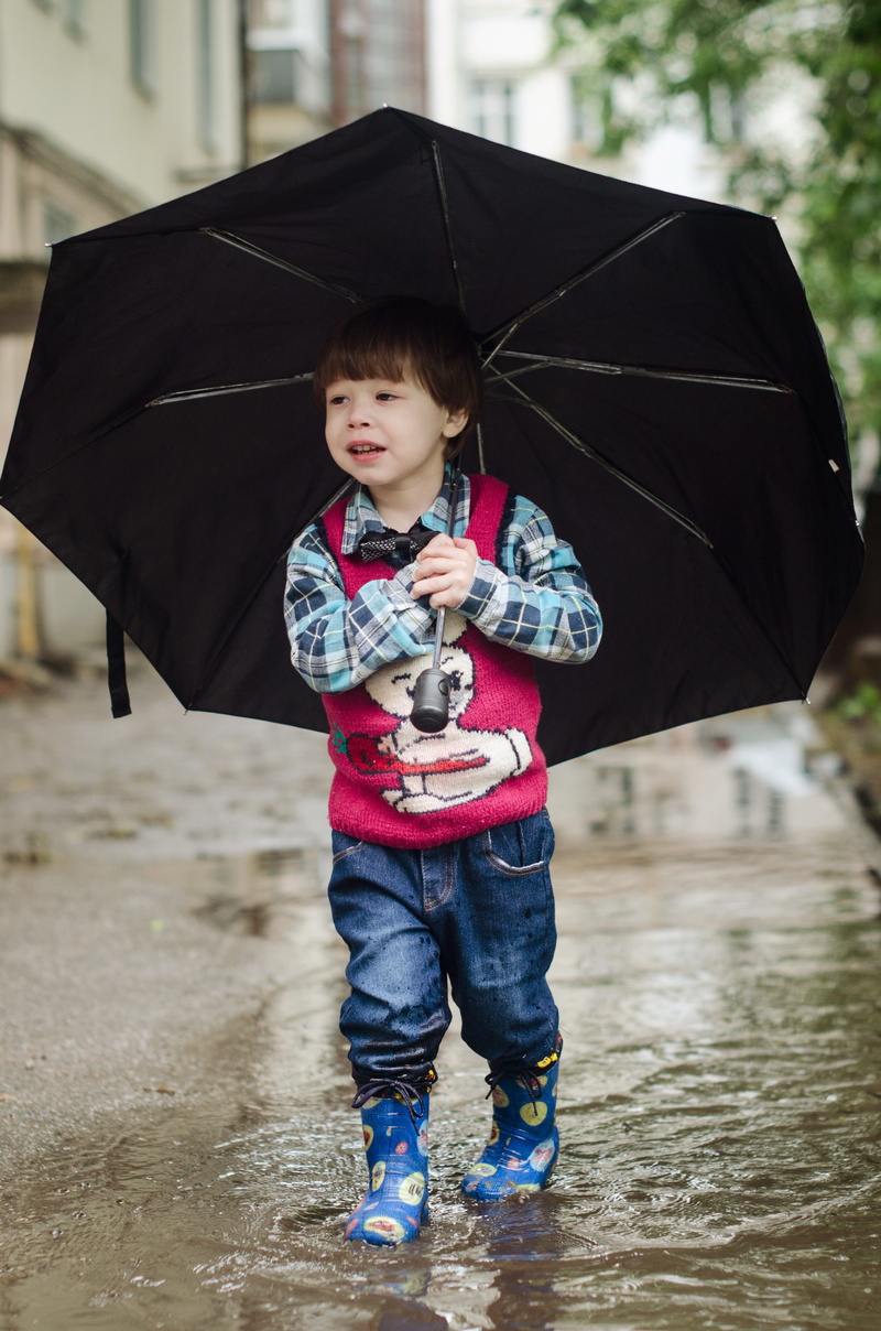 full length, real people, a cute baby, kids, puddle, front view, photographing children, child, protection, stroll, males, shirt, men, small child, childhood