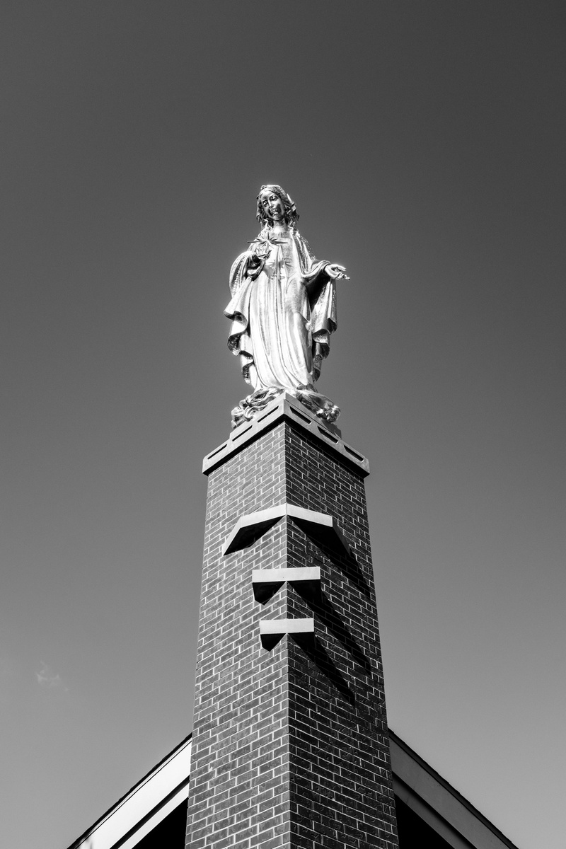 low angle view, travel destinations, creativity, male likeness, day, human representation, clear sky, sky, sculpture, statue, 4K, christian, architectural column