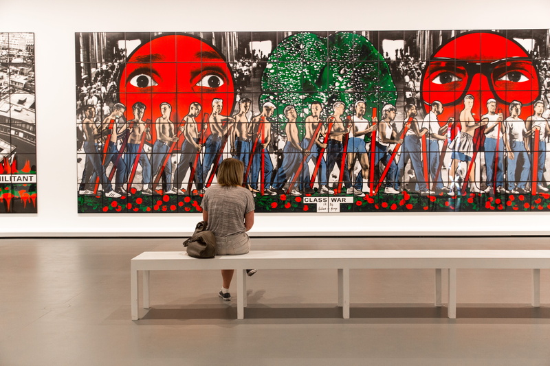 gallery, europe, sits, france, paris, 4K, art and craft, one person, woman, human representation, men, building exterior, people, art, France, real people