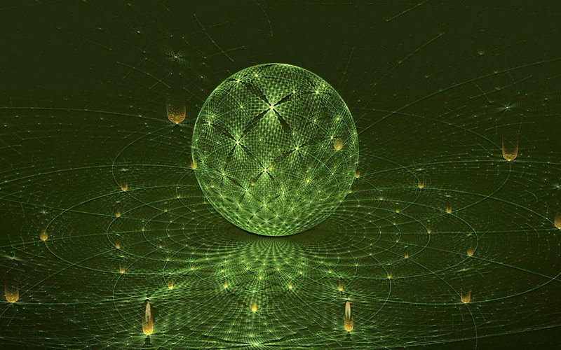 bola, abstracto, verde, 1080P