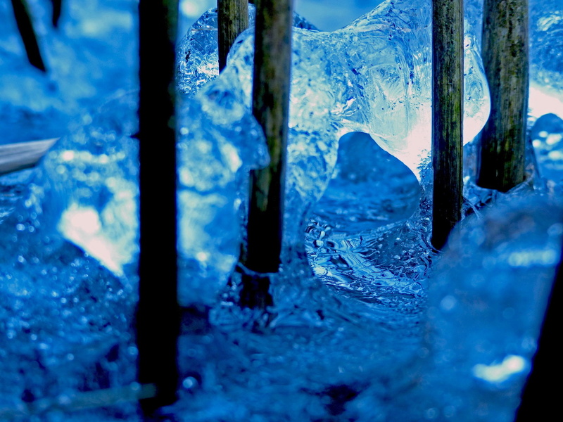 textures, art, ice, sculptures, water, macro, nature, winter, frozen, reflexions, 1080P