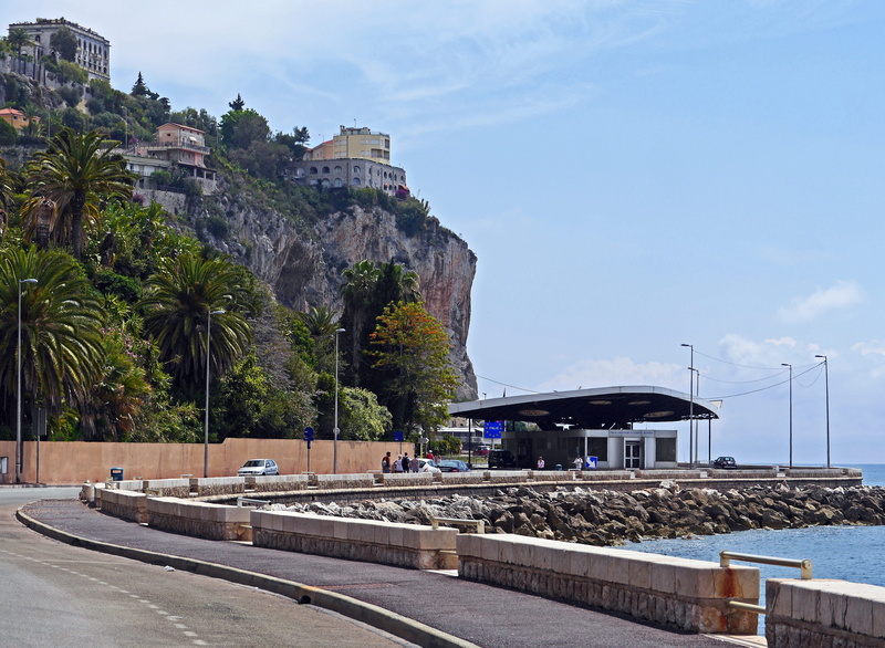 mountain, land, alpes maritimes, sky, bank, sea, cross station, ventimiglia, palm tree, palm trees, travel destinations, transportation, côte d  azur, plant