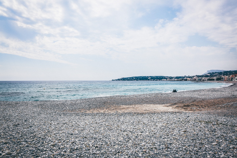 cotes dazur, non-urban scene, horizon over water, horizon, shore, beach, day, water, 5K, tranquility, scenics - nature, pebble, outdoors, france, cloud - sky