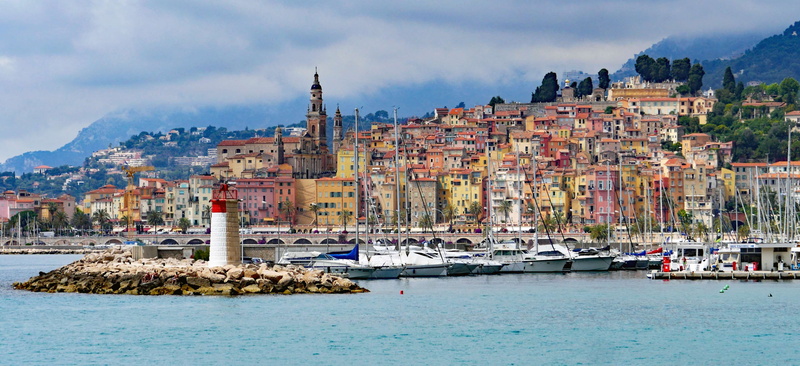 boats, france, building, buildings, beach, colorful, city, sky, nature, outdoors, city church, border, built structure, clouds, land, travel, mediterranean