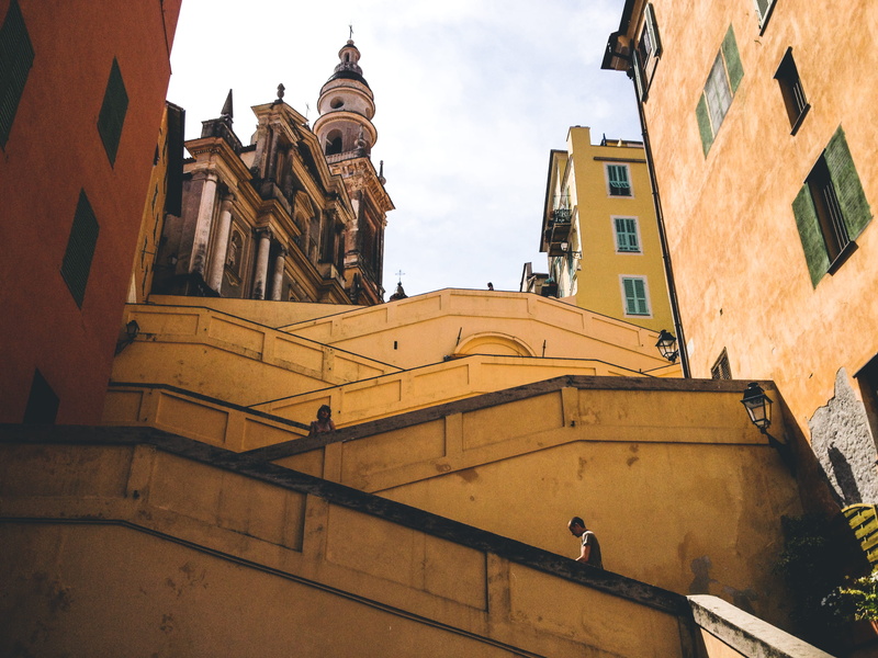 wall, walk, menton, building, outdoors, europe, residential district, exotic, sky, place of worship, architecture, holiday, 2K, travel, spirituality, basilica
