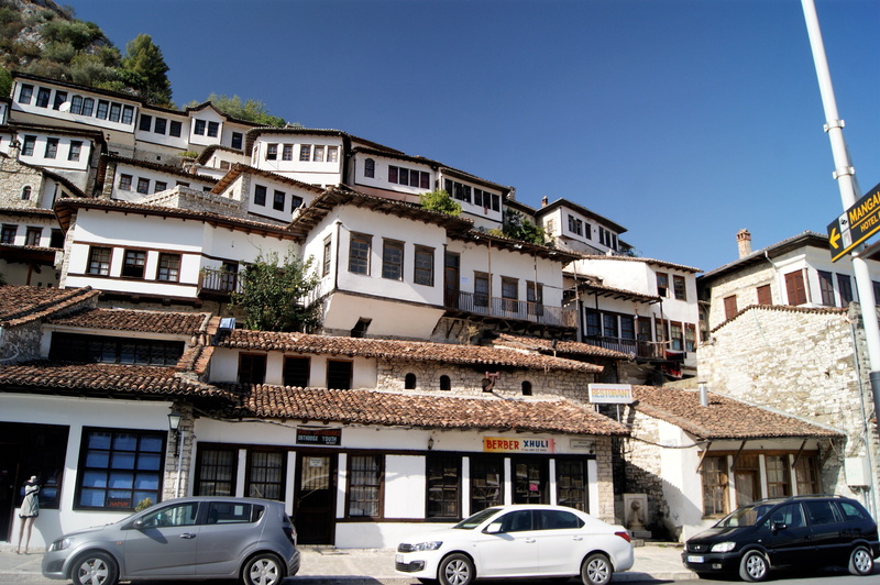 architecture, street, city, no people, window, car, building exterior, day, building, albania, berat, white balkan houses, residential district, sunlight