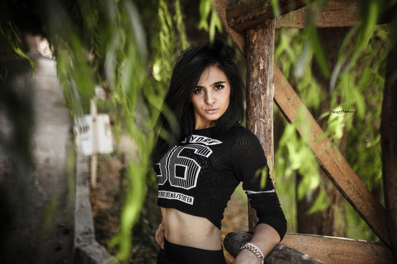 belly, portrait, black hair, Berat Atakan, 1080P, women
