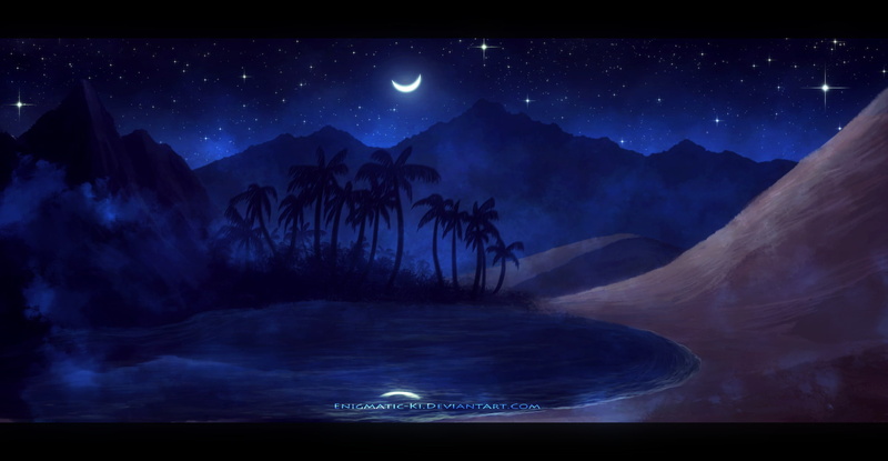 Fantasy, Desert, Oasis, 1080P, Landscape, Palm Tree