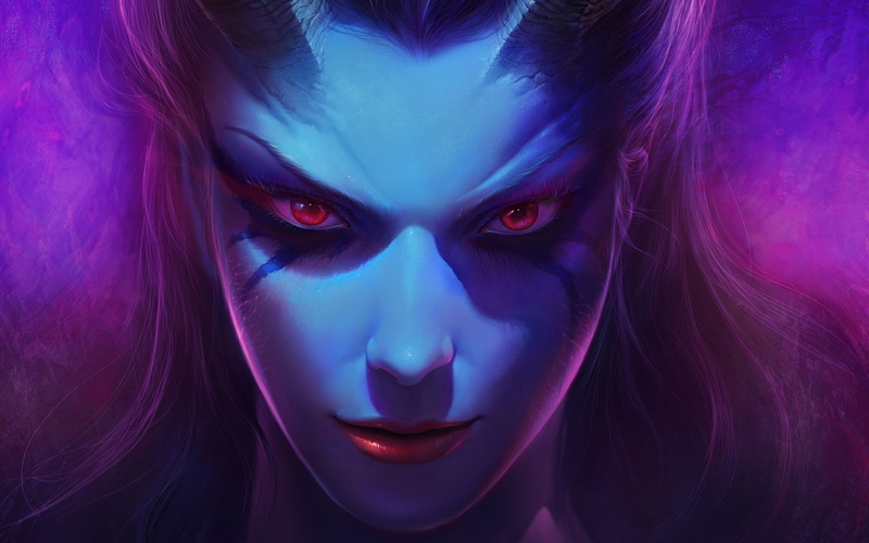 beautiful people, one person, gothic style, young women, dota 2 queen of pain digital art, women, make-up, 720P, hairstyle, beauty, fashion, human hair