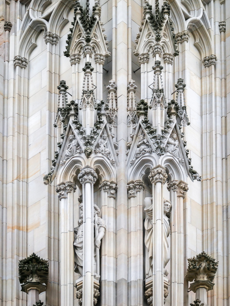 cologne cathedral, architectural column, day, religion, neo gothic, cathedral, ornament, building, places of interest, travel destinations, place of worship