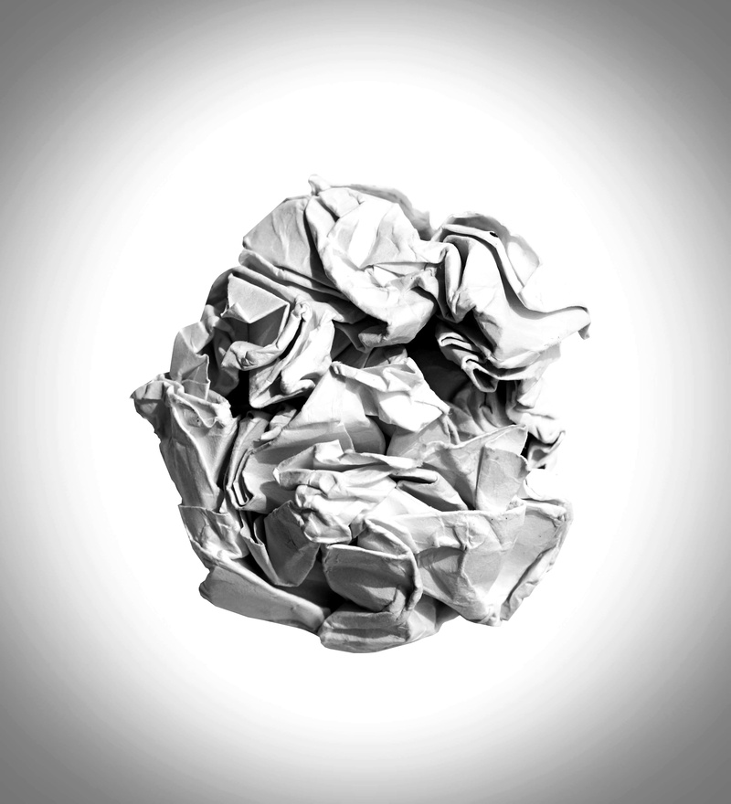 texture, cut out, abstract, still life, white background, pattern, crinkle, crease, sphere, table, crumpled paper ball, bumpy, scrunch, efuse, grayscale