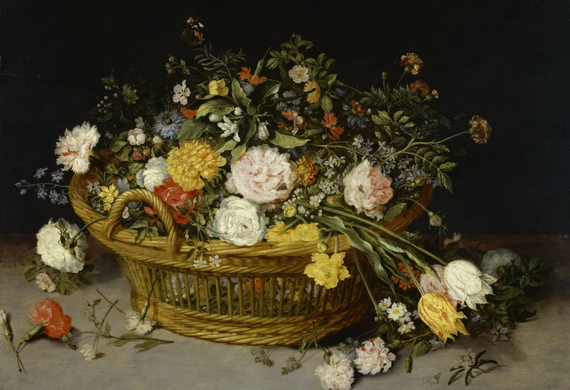 still life, 2K, Basket with Flowers, Jan Brueghel the younger, picture