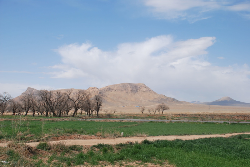 desert, no people, iranian, iran, remote, scenics - nature, landscape, tranquility, mountain, green color, cloud - sky, semi-arid, day, land, non-urban scene