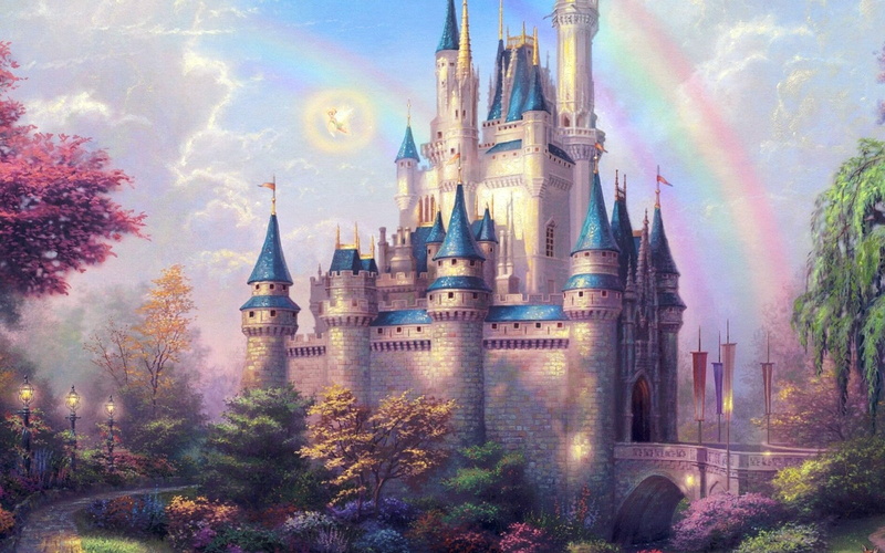 4K, castle, fantasy, disney, cute, illustration