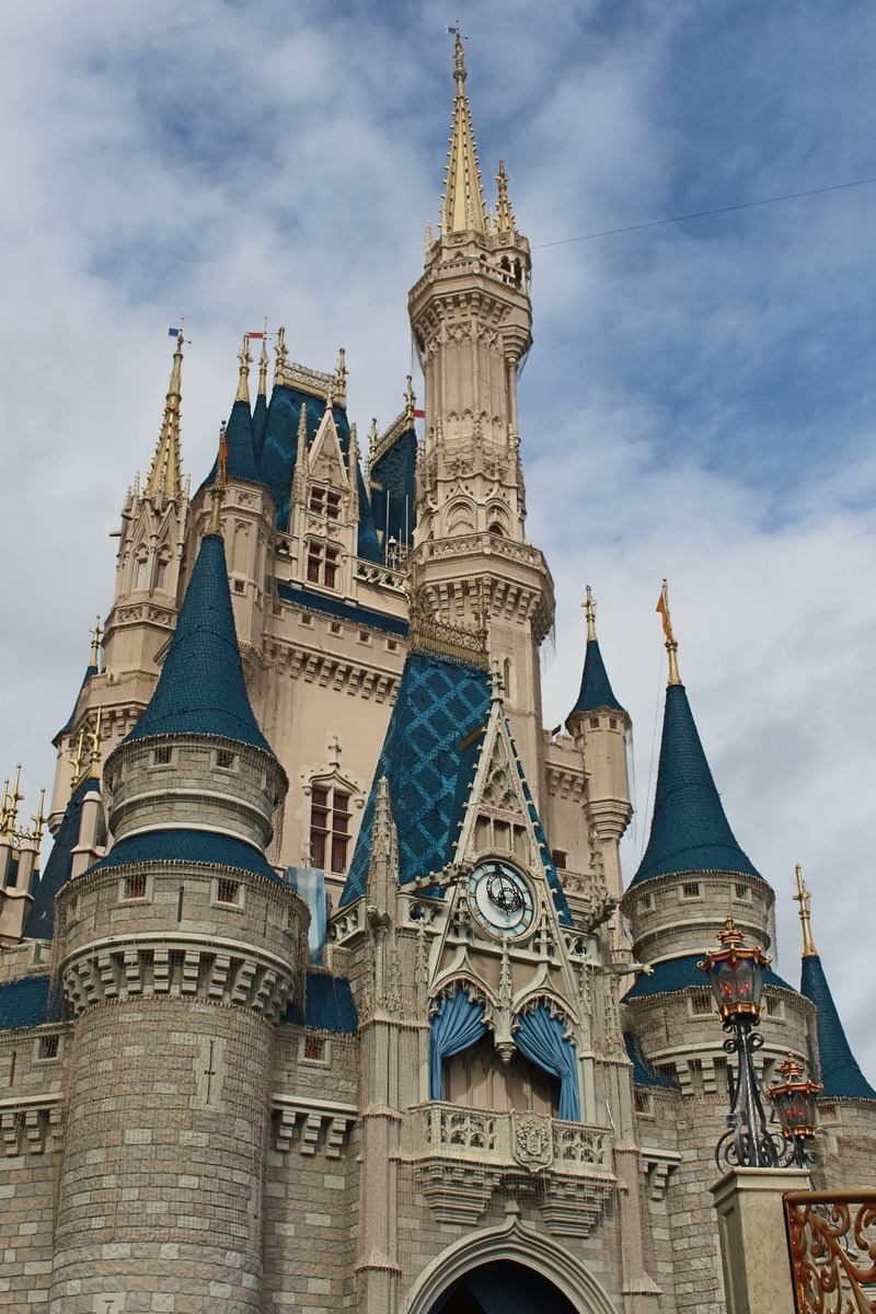 travel, architecture, 5K, belief, white, castle, disney world, blue castle, low angle view, day, ornate, no people, orlando, disney, spirituality, built structure