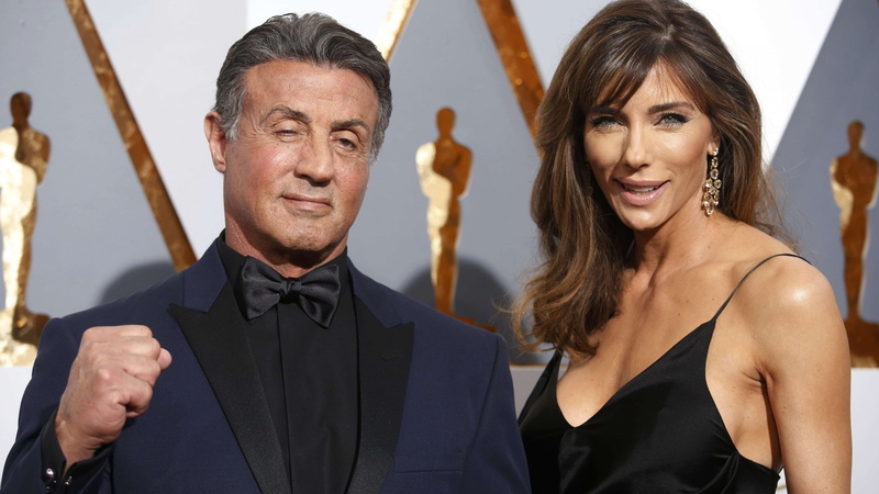 Most popular celebs, Jennifer Flavin, wearing, jacket, Sylvester Stallone, men, Oscar 2016, 5K, blue, suit, red carpet