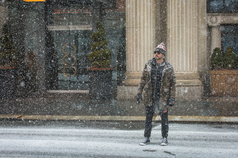 dave osecow, clothing, architecture, rain, 5K, building exterior, uniform, man, warm clothing, lifestyles, outdoors, cold, full length, cold temperature