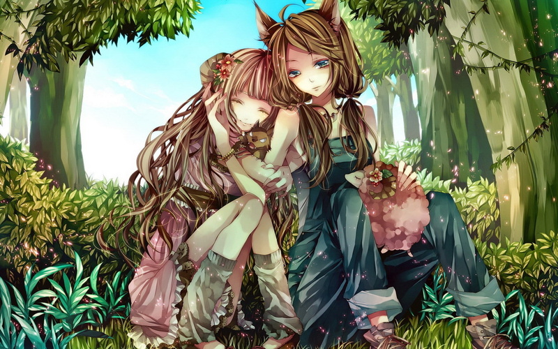 tsukiho, animal, original, girls, characters, 1080P, tsukioka, anime, ears