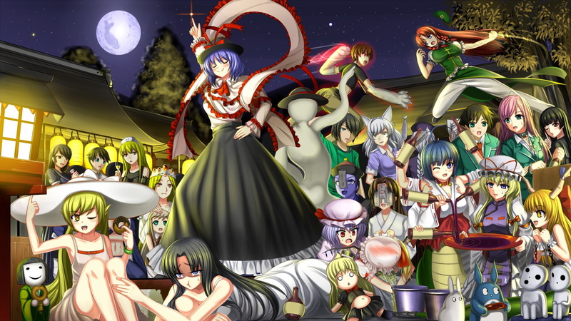 mononoke, hong, tsukune, shibata, meiling, touhou, totoro, hime, kuru, 1080P, moka, akashiya, kanoe, moon, aono, yakumo, crossover, yukari, yuuko, group
