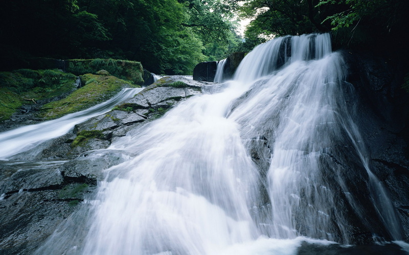 nature, creeks, rocks, landscape, moss, long exposure, 1080P, forest