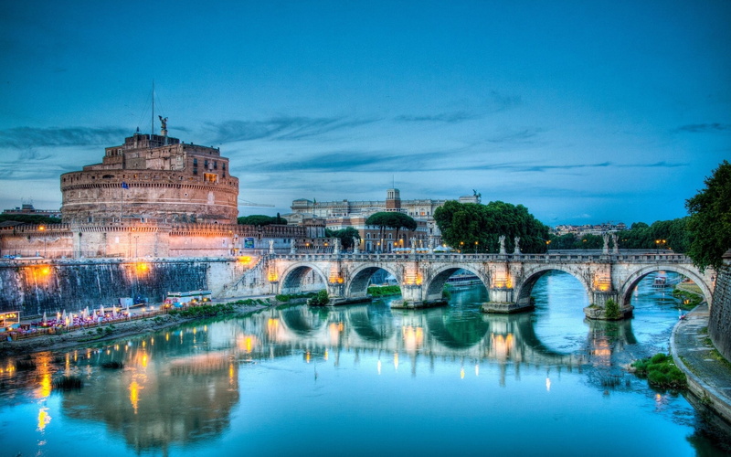 Italy, sant, castel, Rome, angelo, 2K, River, tiber