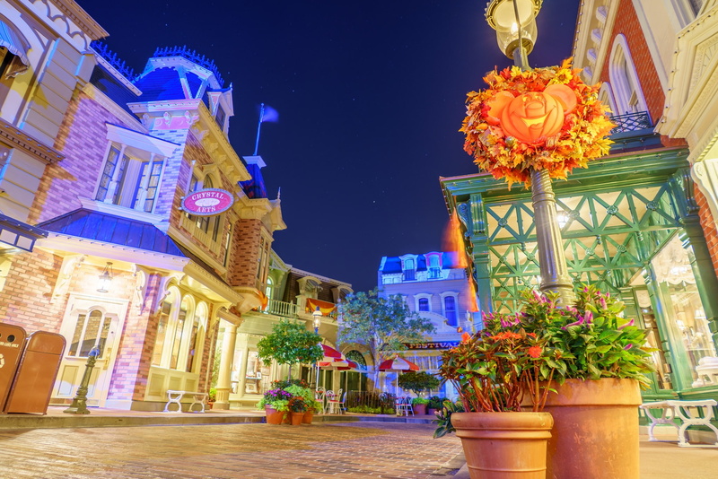 night, street, lights, Park, 1080P, CA, Disneyland, USA, Anaheim, home