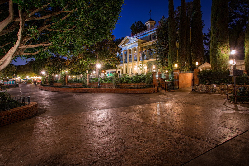 hdr, california, houses, 4K, anaheim, trees, usa, disneyland, design, lights, cities, parks, street, night