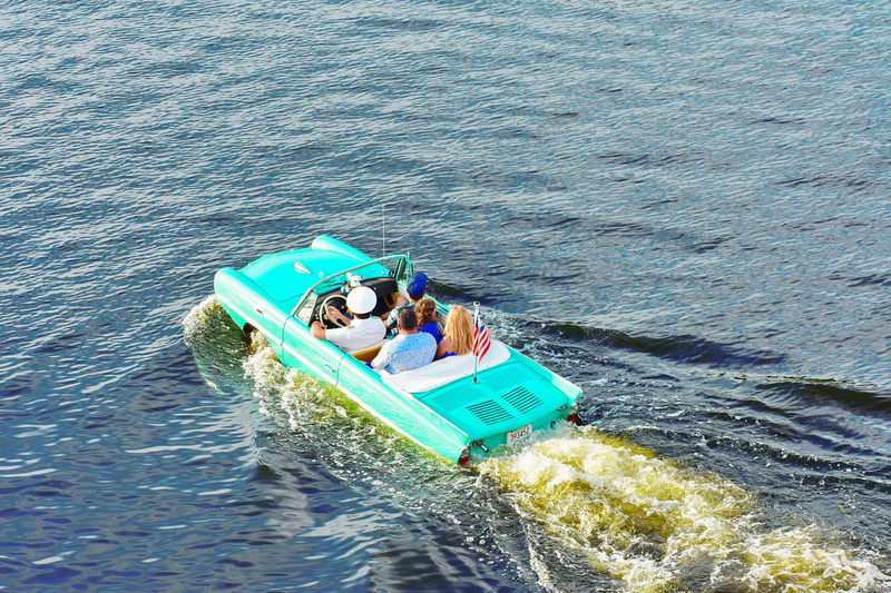 summer, fun, inflatable, child, restaurants, childhood, real people, boathouse, women, togetherness, leisure activity, orlando, florida, water taxi, travel