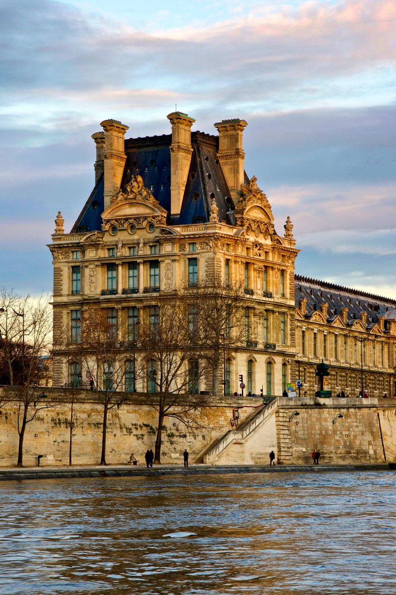 Flore, pavilion de flore, paris, cloud - sky, building, no people, blue, day, France, the past, building exterior, concrete, landmark, sky, water, france