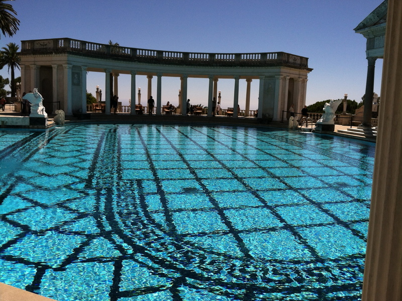 luxury, Classic, Swimming, outdoors, swimming pool, state park, sea, sky, nature, vacations, water, built structure, Hearst Castle, blue, Pool, building exterior