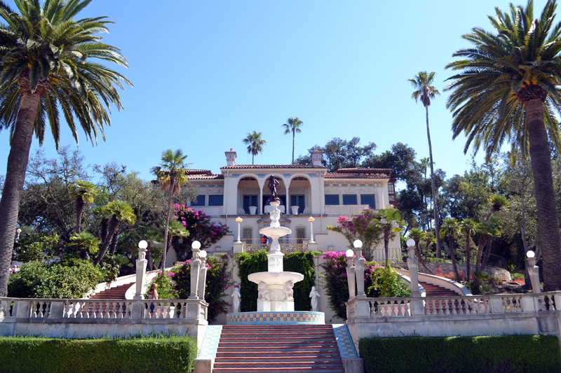 building, 4K, sky, usa, day, tree, california, sculpture, palm tree, america, plant, growth, castle, hearst castle, outdoors, built structure, building exterior