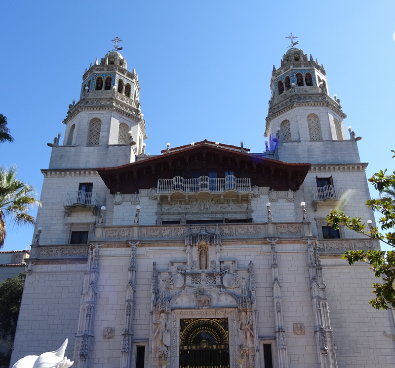 sky, usa, travel destinations, ranch, hearst castle, clear sky, california, building, outdoors, history, nature, travel, castle, america, day, built structure