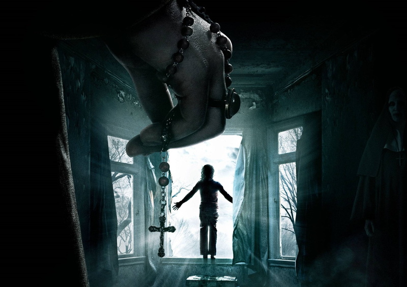 domestic room, entrance, indoors, standing, leisure activity, shorts, Movie, day, abandoned, lifestyles, built structure, The Conjuring 2, men, architecture