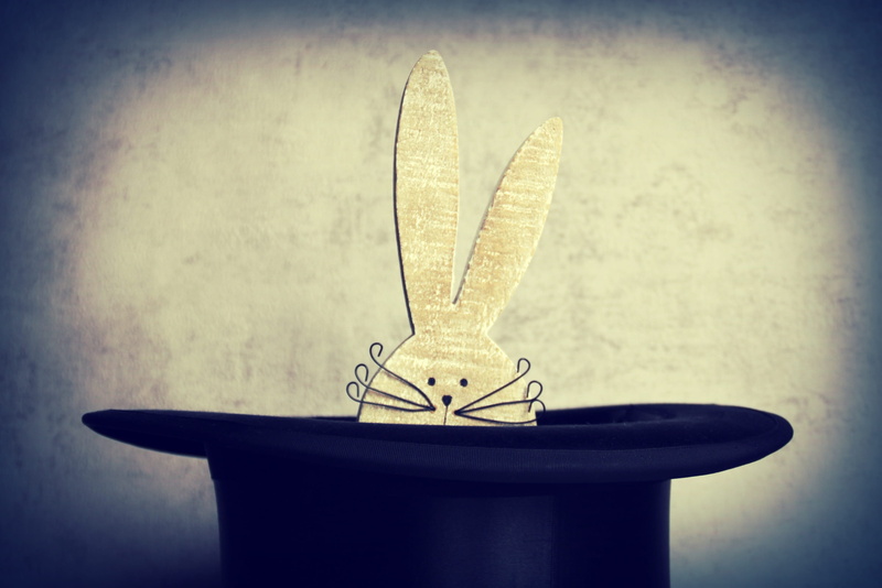 representation, animal body part, man made object, craft, single object, easter, wall - building feature, bunny, animal themes, wand, indoors, out of his hat