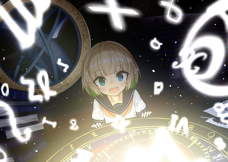 Girl, Anime, Schoolgirl, Elf, Magic, 1080P, Original, School Uniform, Short Hair, Blue Eyes